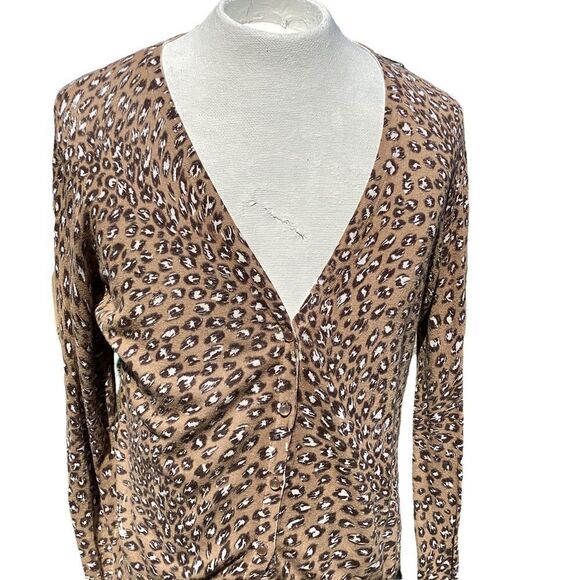 Pure Alfred Sung animal print cardigan sweater large.  0501 - Picture 2 of 7